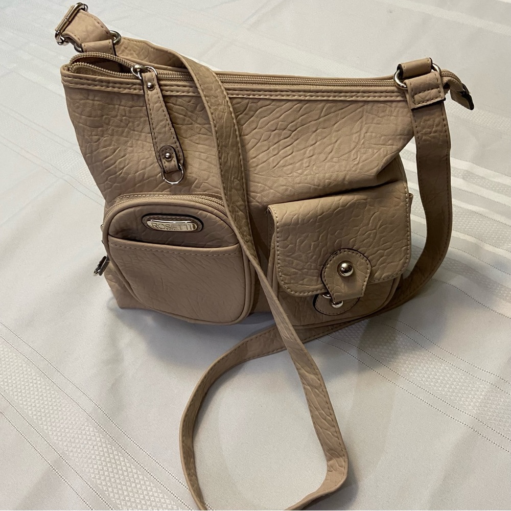 Taupe Womens Crossbody/ Shoulder Bag - Zippered Closure- Clean EUC